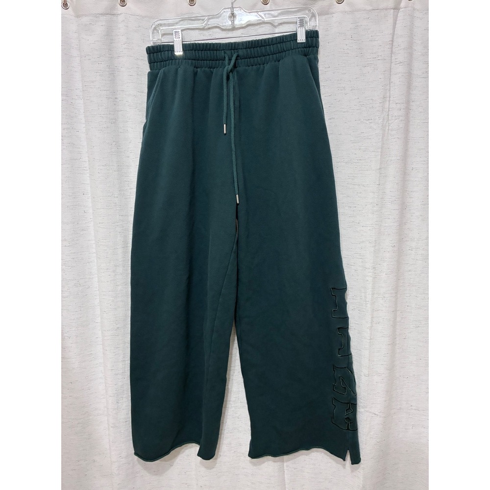 Victoria's Secret PINK Quarter Zip Sweatshirt and Wide Leg Sweatpants Set Green - Picture 2 of 11